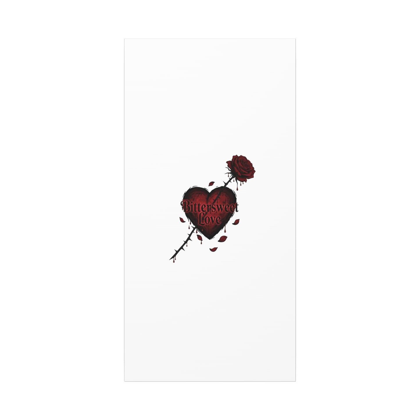 Bittersweet Love heart & thorn rose Canvas | Goth Valentine, Dark Romance Art Print