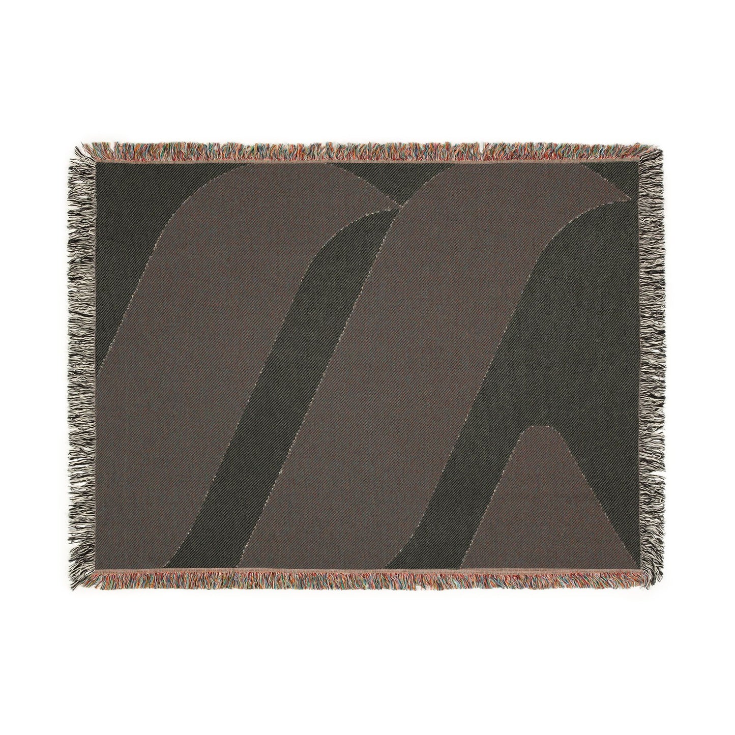Abstract Curved Stripes Woven Blanket | Modern Geometric Throw