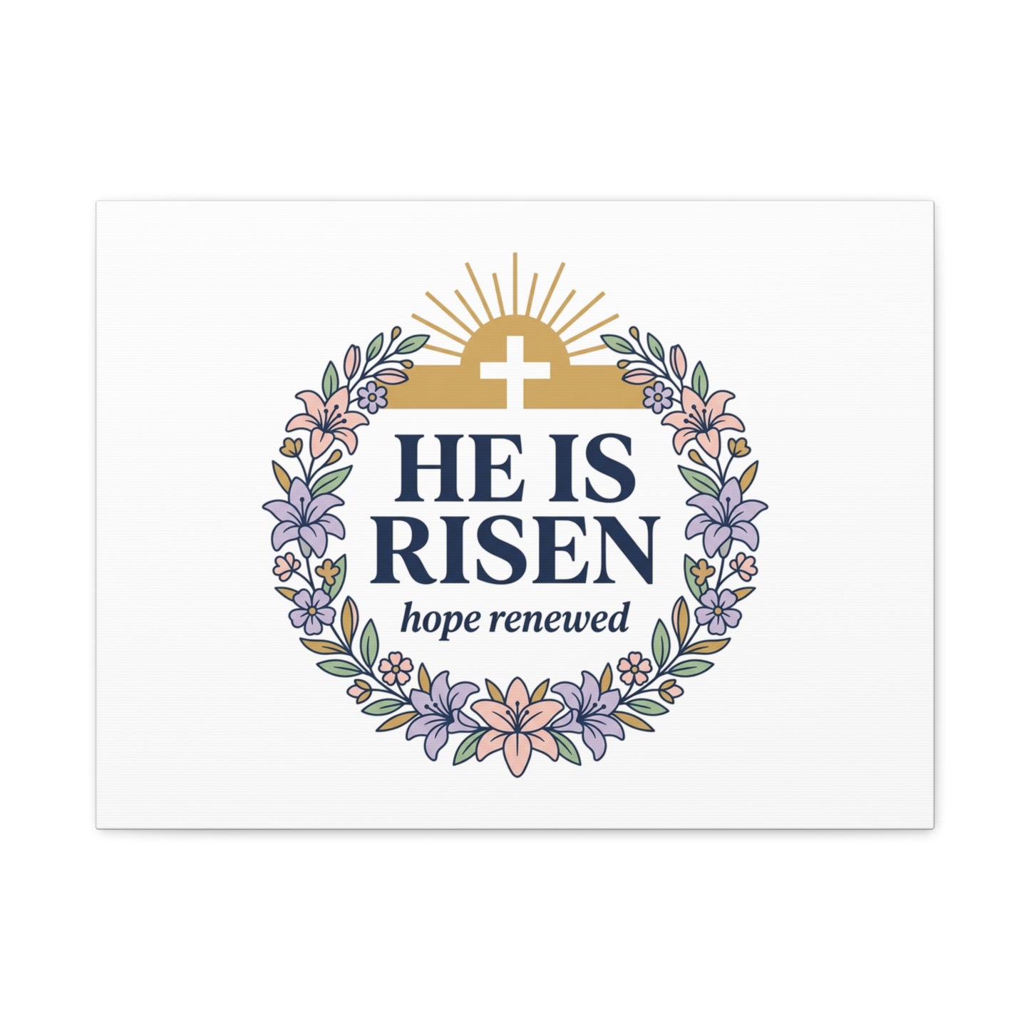 He Is Risen Canvas | Christian Easter Wall Art, Resurrection Scripture