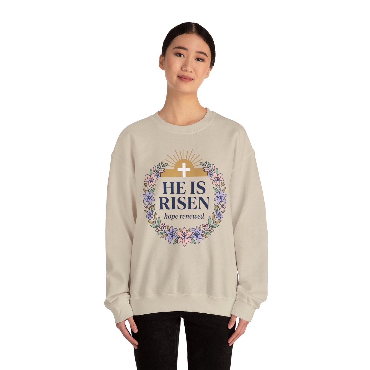 He Is Risen wreath sweatshirt | Christian Easter sweatshirt, resurrection shirt