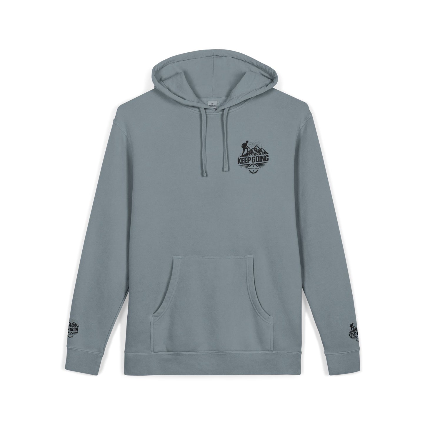 Keep Going Hoodie | Motivational Text Pigment-Dyed Hoodie
