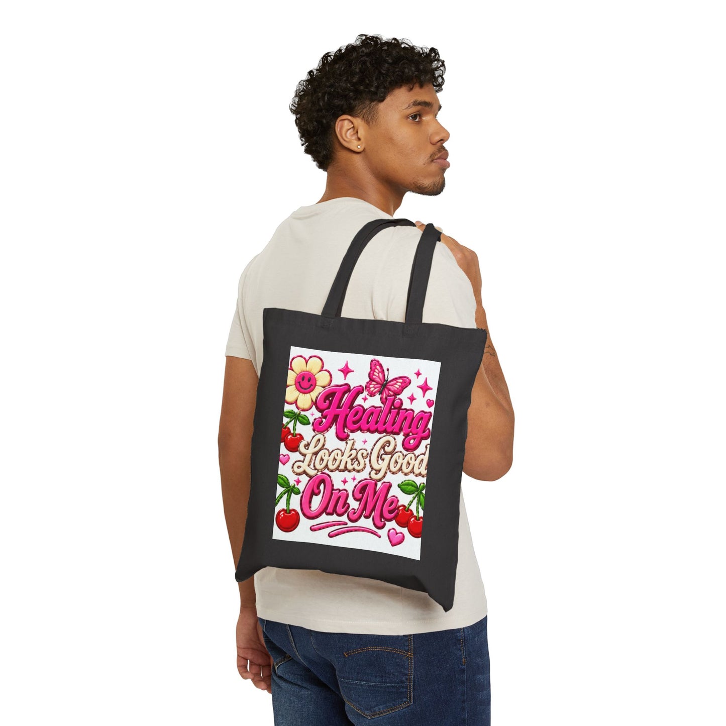 Healing Looks Good On Me Tote Bag | Pretty & Powerful Floral Cherry Design