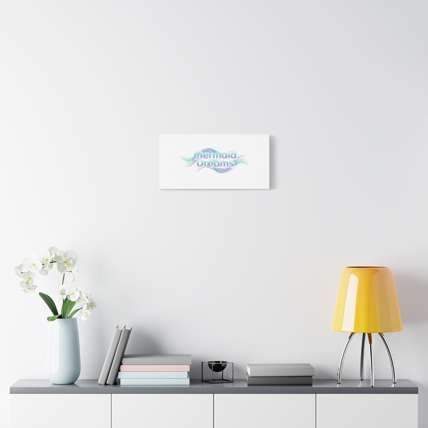 Mermaid Dreams Matte Canvas | iridescent text, pearly word accent