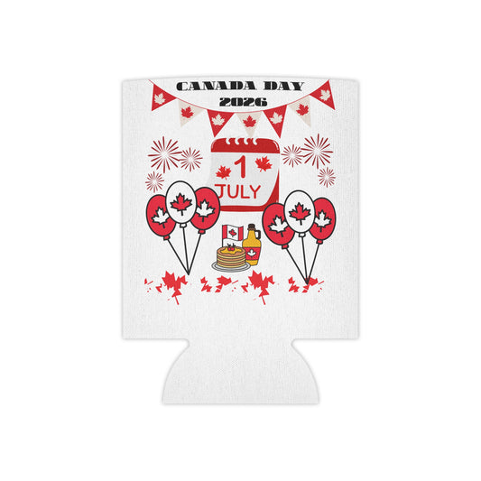 Canada Day Can Cooler — Happy Canada Day 1 July Patriotic Beverage Koozie