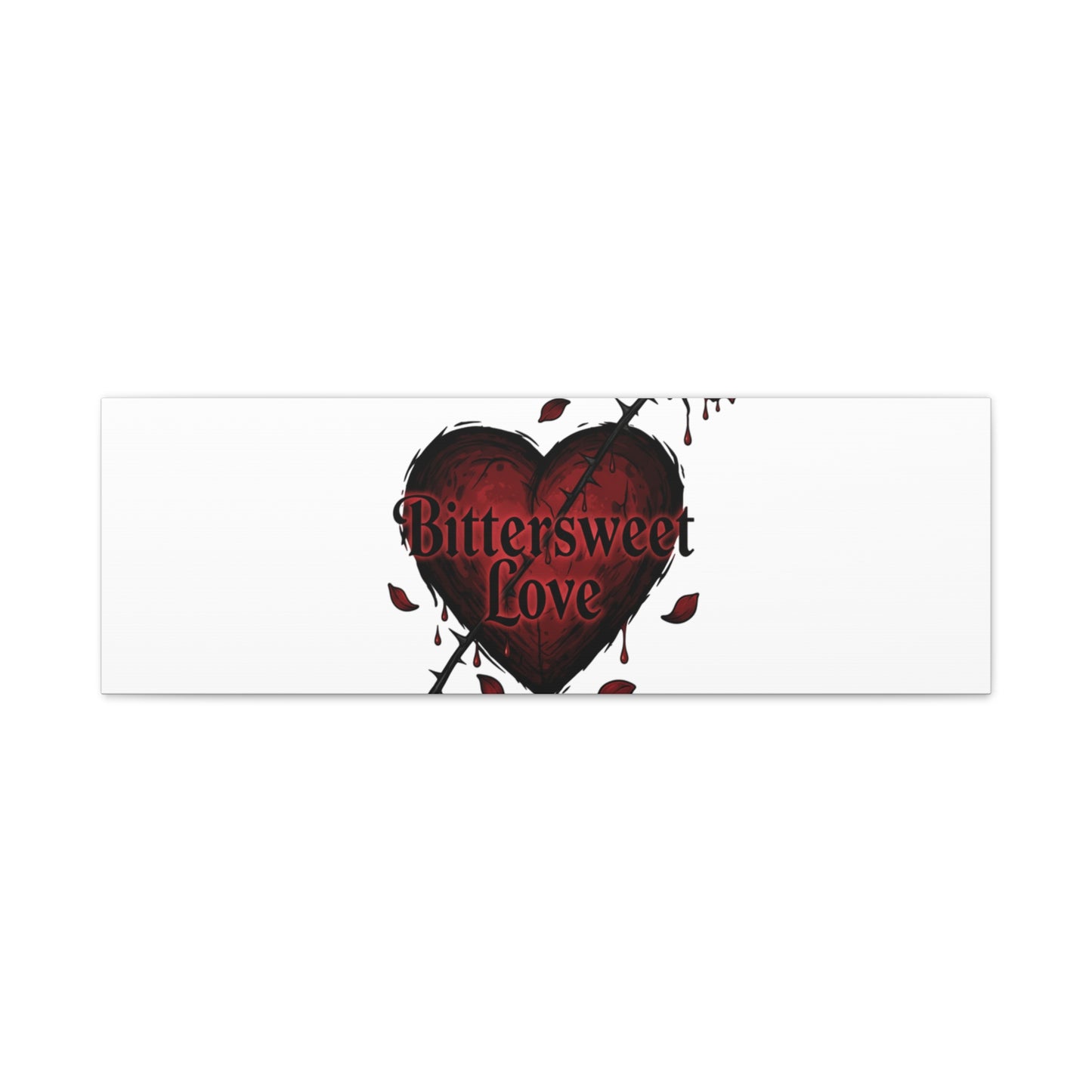 Bittersweet Love heart & thorn rose Canvas | Goth Valentine, Dark Romance Art Print