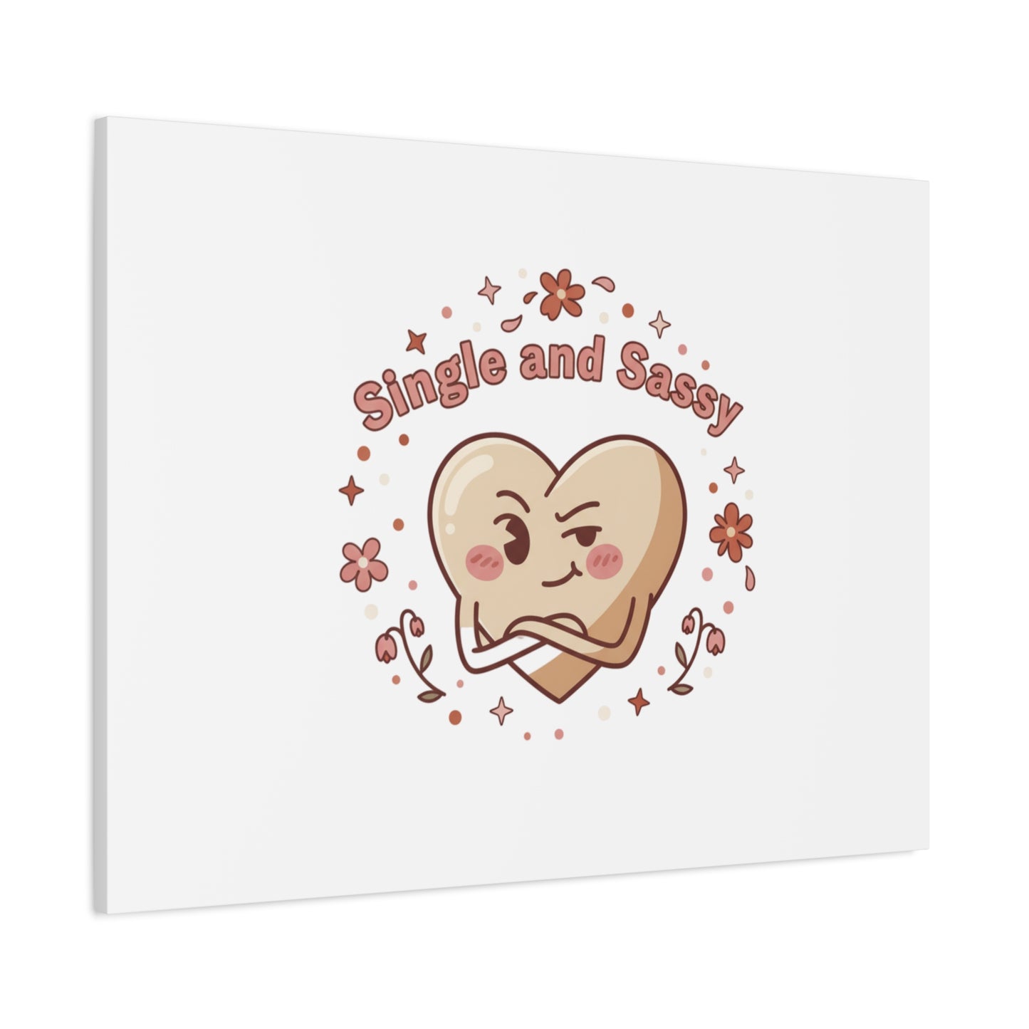 Single and Sassy Heart Canvas | Anti‑Valentine, Pastel Cynic Wall Art