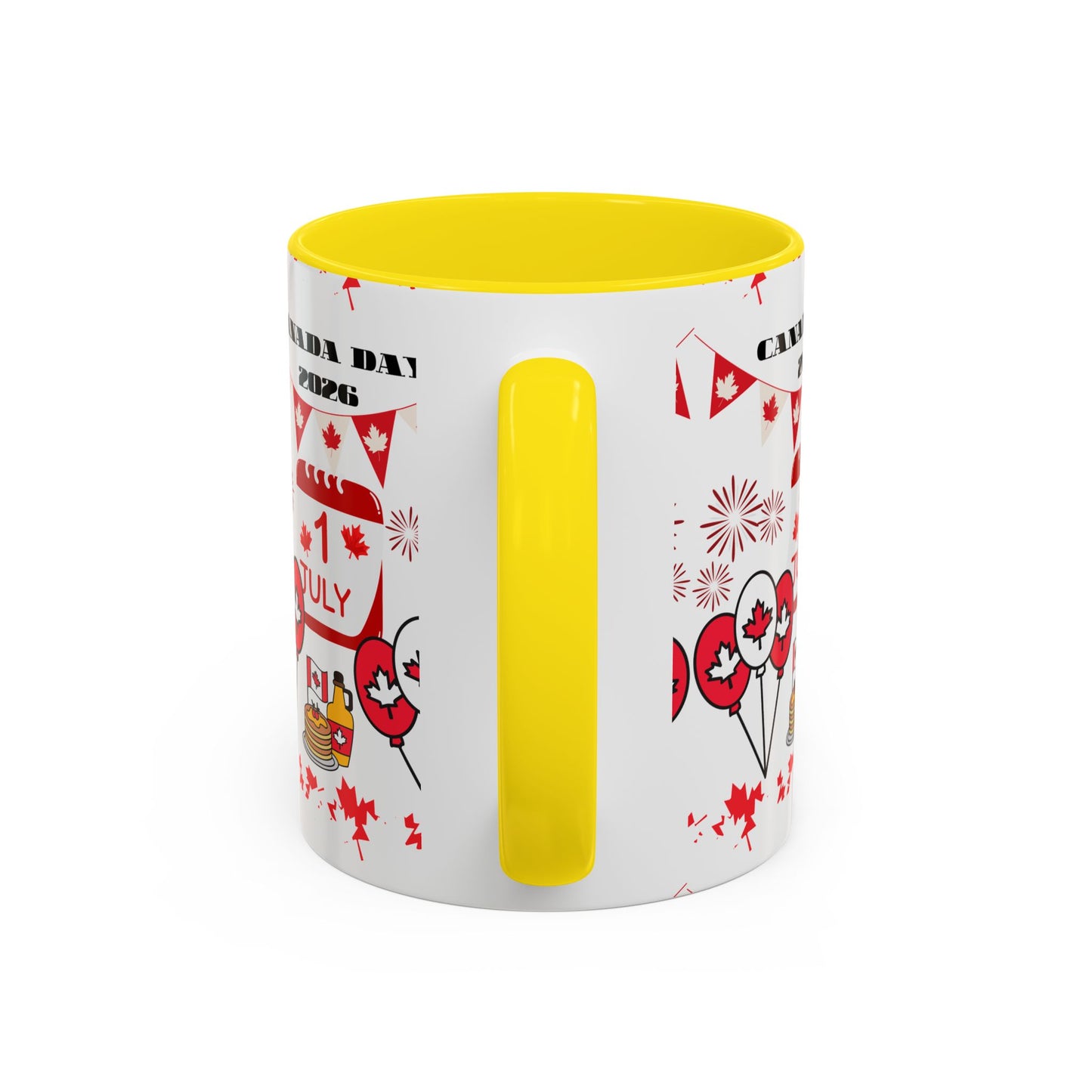 Canada Day Coffee Mug - 1 July 2026 Red Maple Balloon Accent Mug