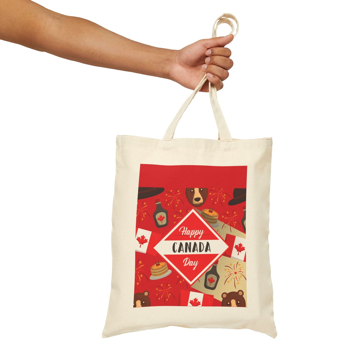 Canada Day Cotton Tote Bag — Happy Canada Day Patriotic Maple Leaf Design