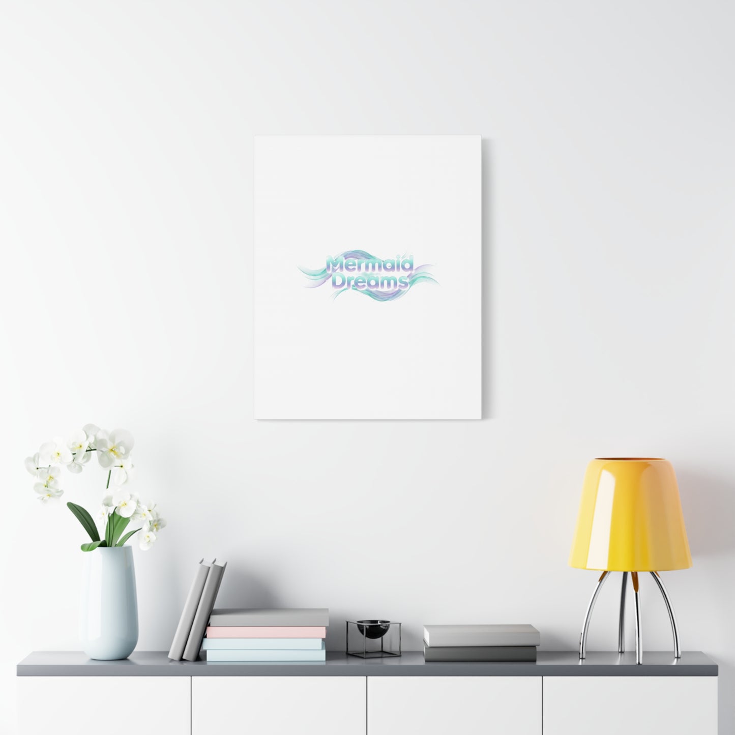 Mermaid Dreams Matte Canvas | iridescent text, pearly word accent