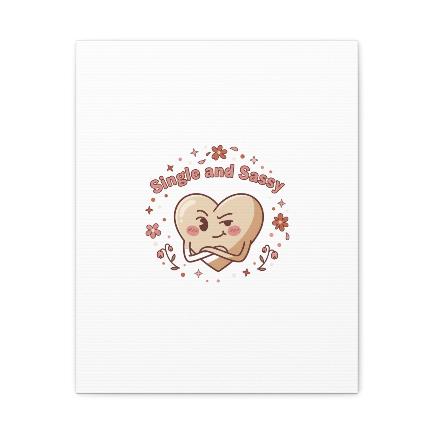 Single and Sassy Heart Canvas | Anti‑Valentine, Pastel Cynic Wall Art