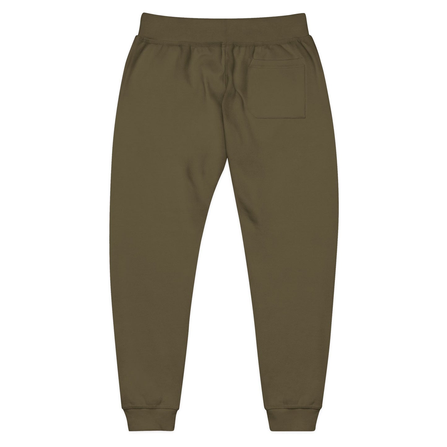 Embroidered Star Patch Sweatpants — White Fleece Joggers