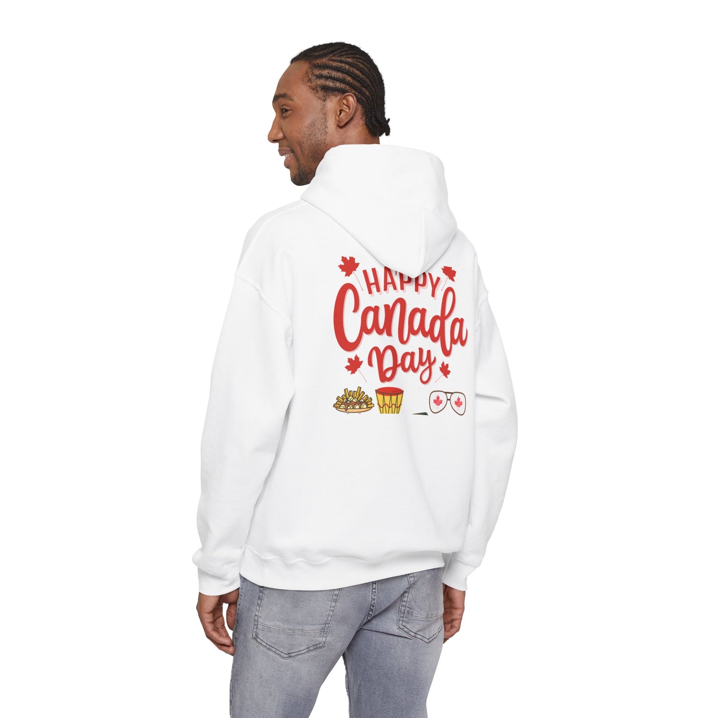Canada Day Hoodie — "Happy Canada Day! Proud Canadian" Celebration Sweatshirt