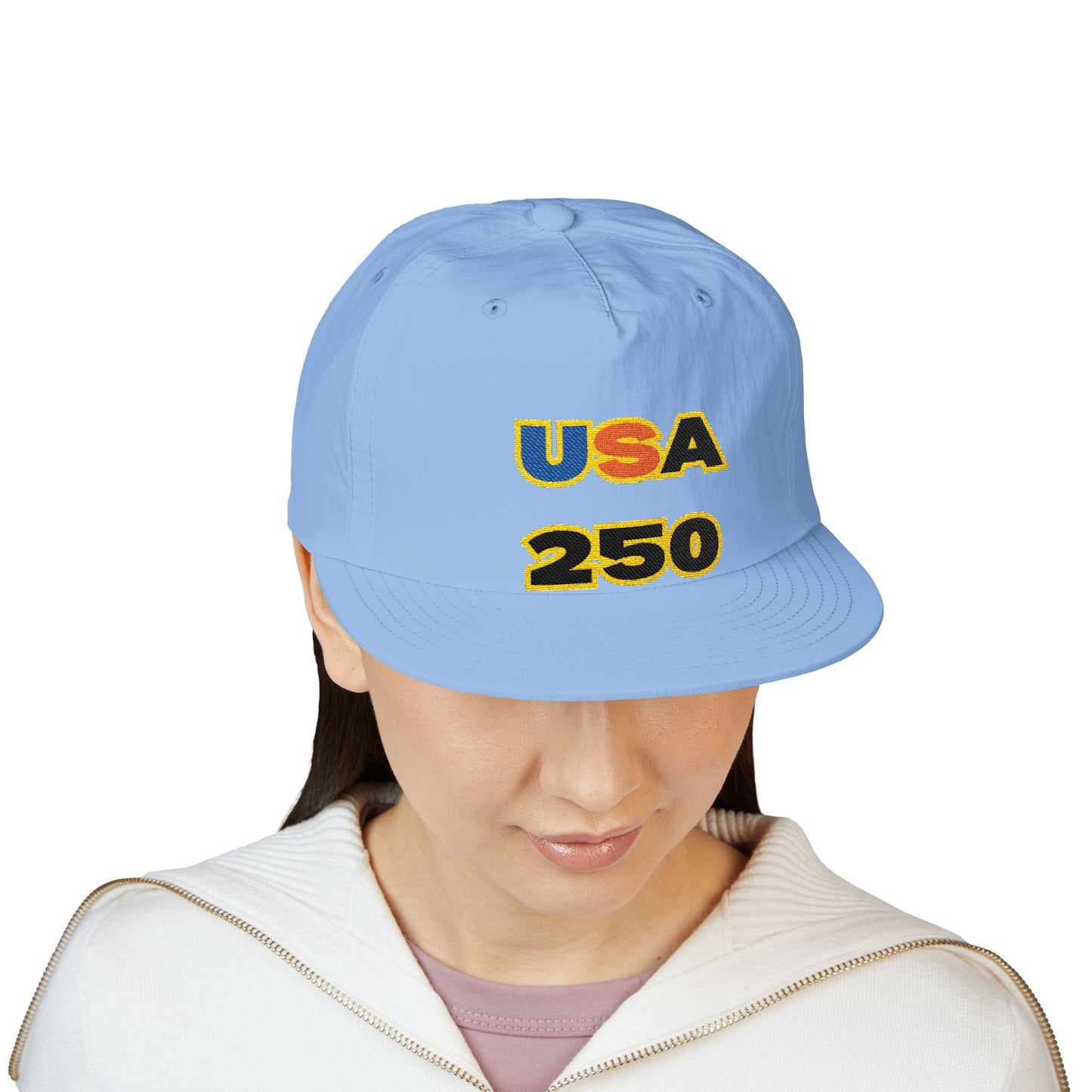 USA 250 Surf Cap | Embroidered Trucker Hat, White Snapback