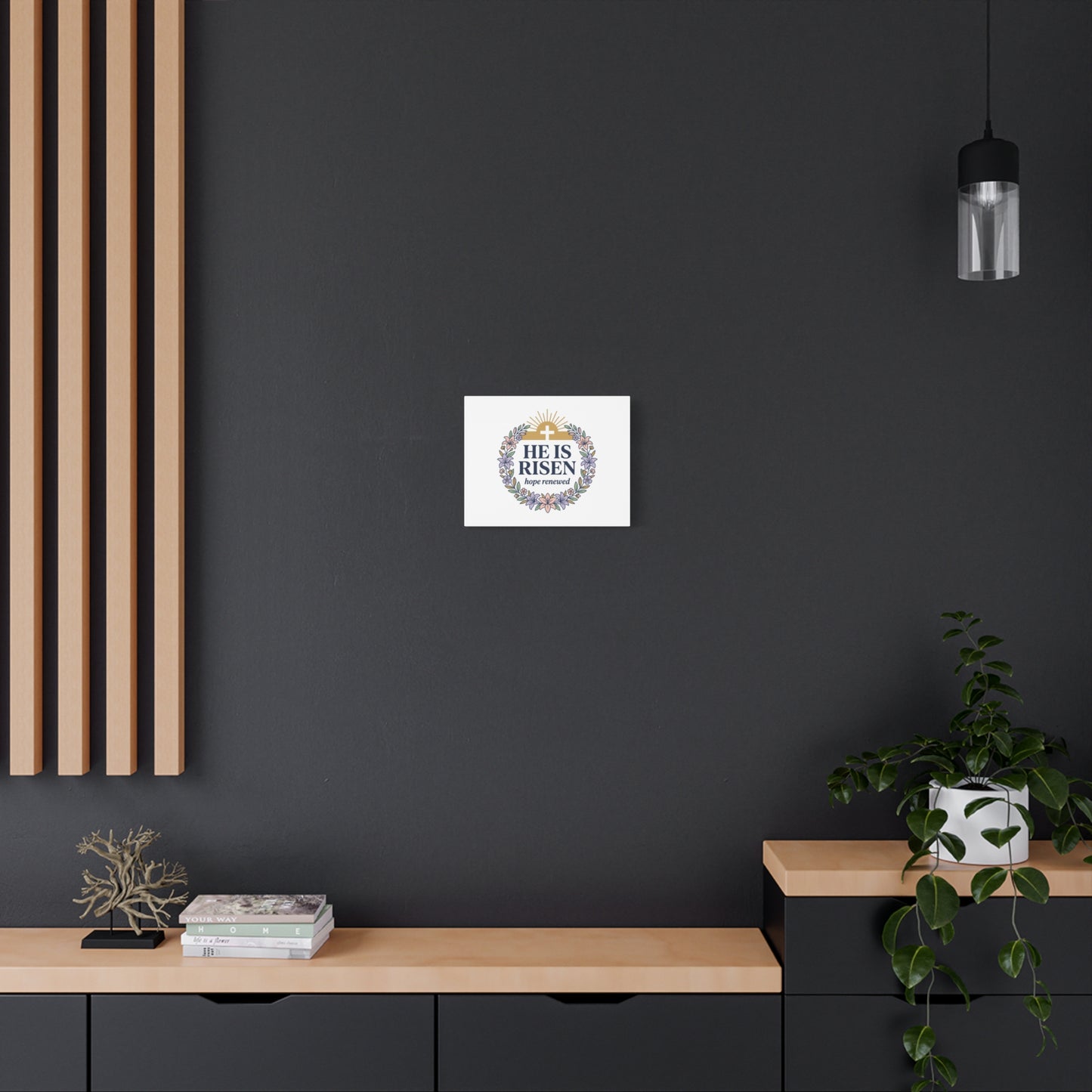 He Is Risen Canvas | Christian Easter Wall Art, Resurrection Scripture