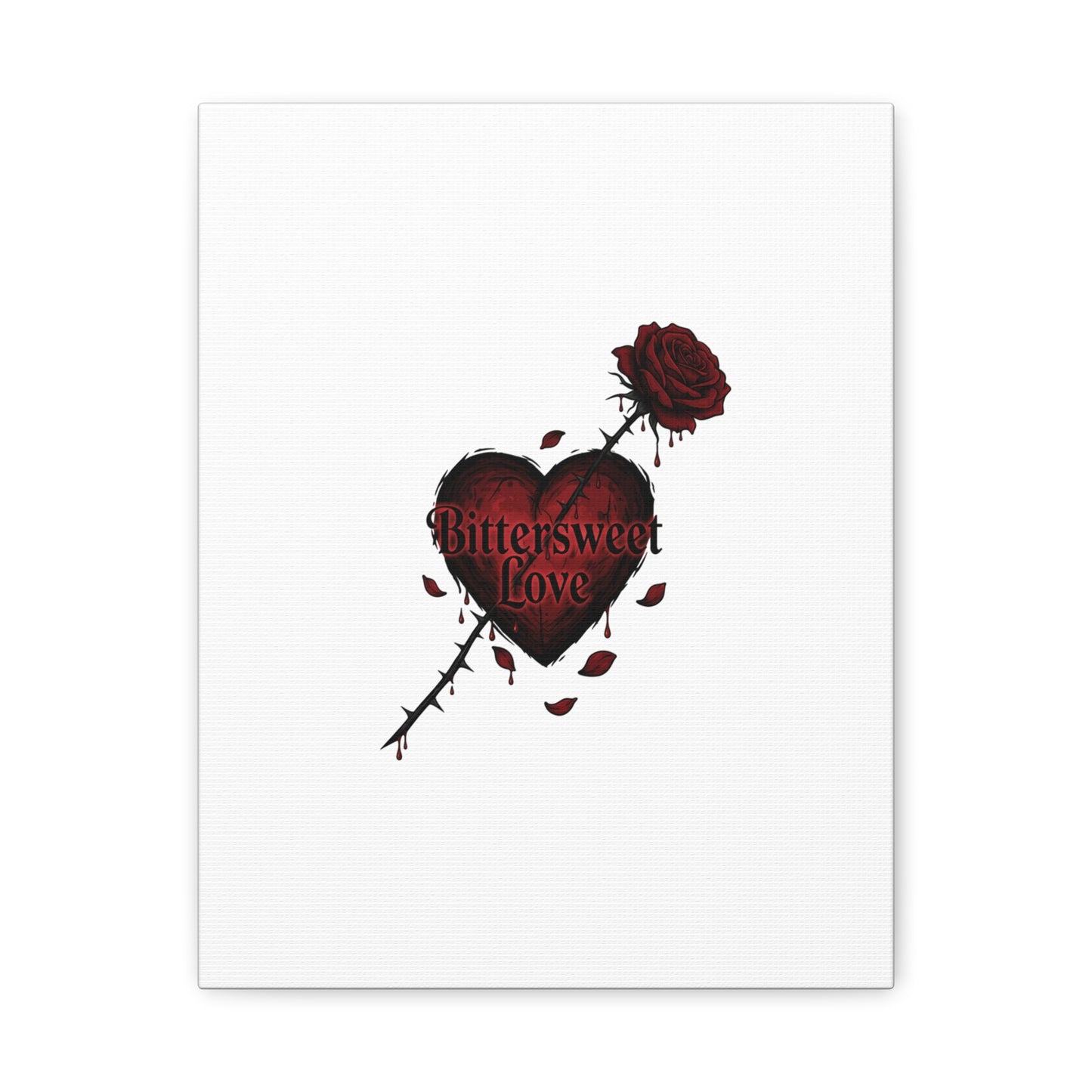 Bittersweet Love heart & thorn rose Canvas | Goth Valentine, Dark Romance Art Print