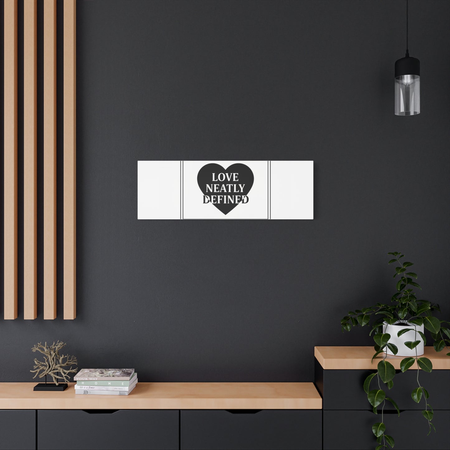 Love Neatly Defined Canvas, editorial black and white love print | elegant typography poster