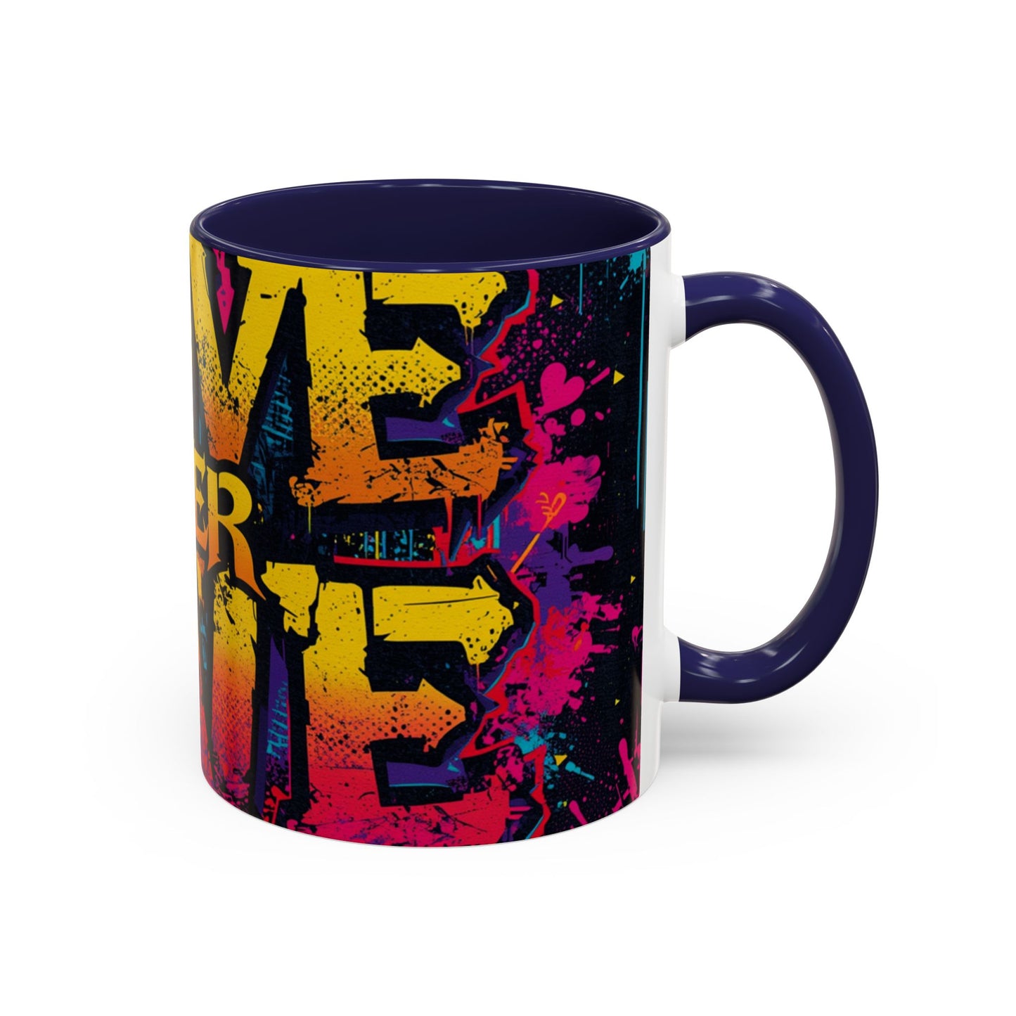 Love Over Hate Accent Coffee Mug — 11/15 oz Inspirational Ceramic Mug