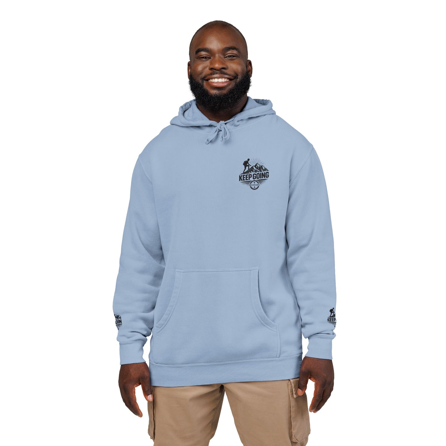 Keep Going Hoodie | Motivational Text Pigment-Dyed Hoodie