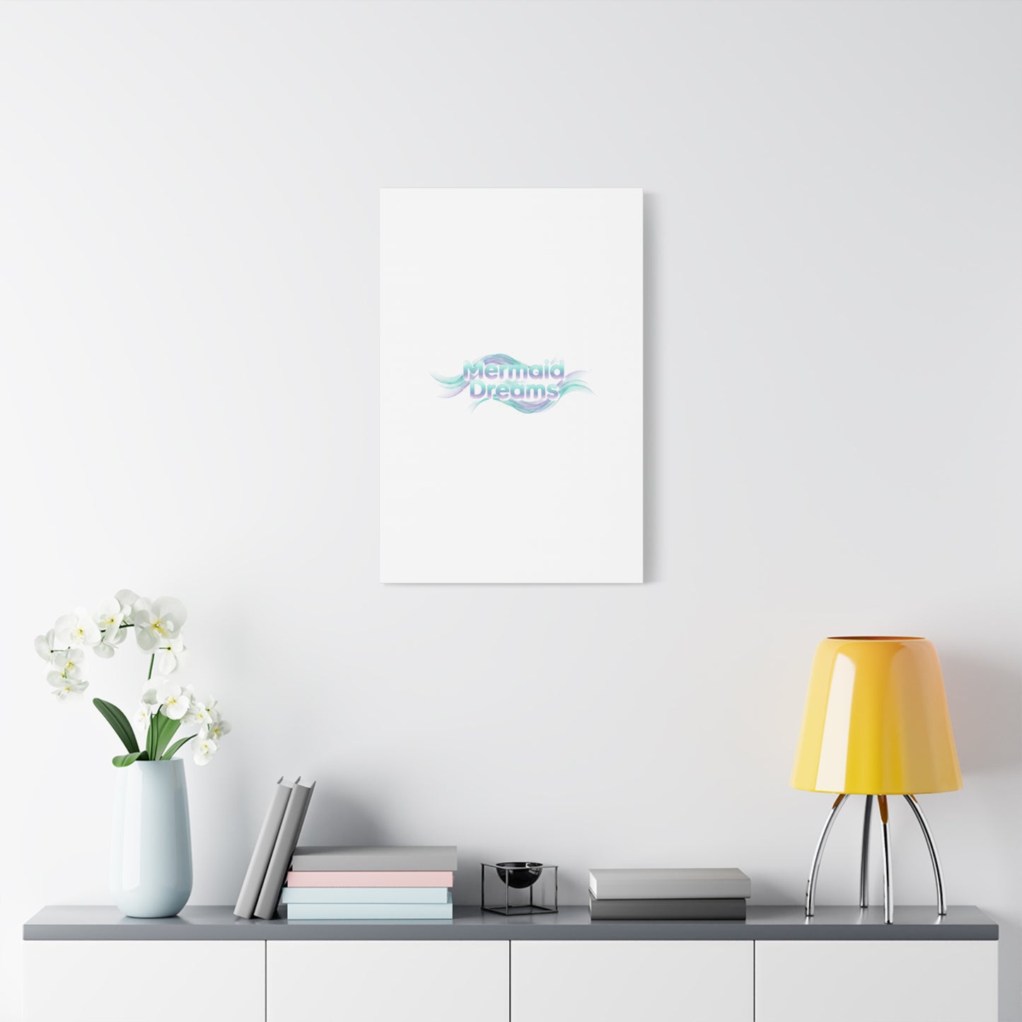 Mermaid Dreams Matte Canvas | iridescent text, pearly word accent