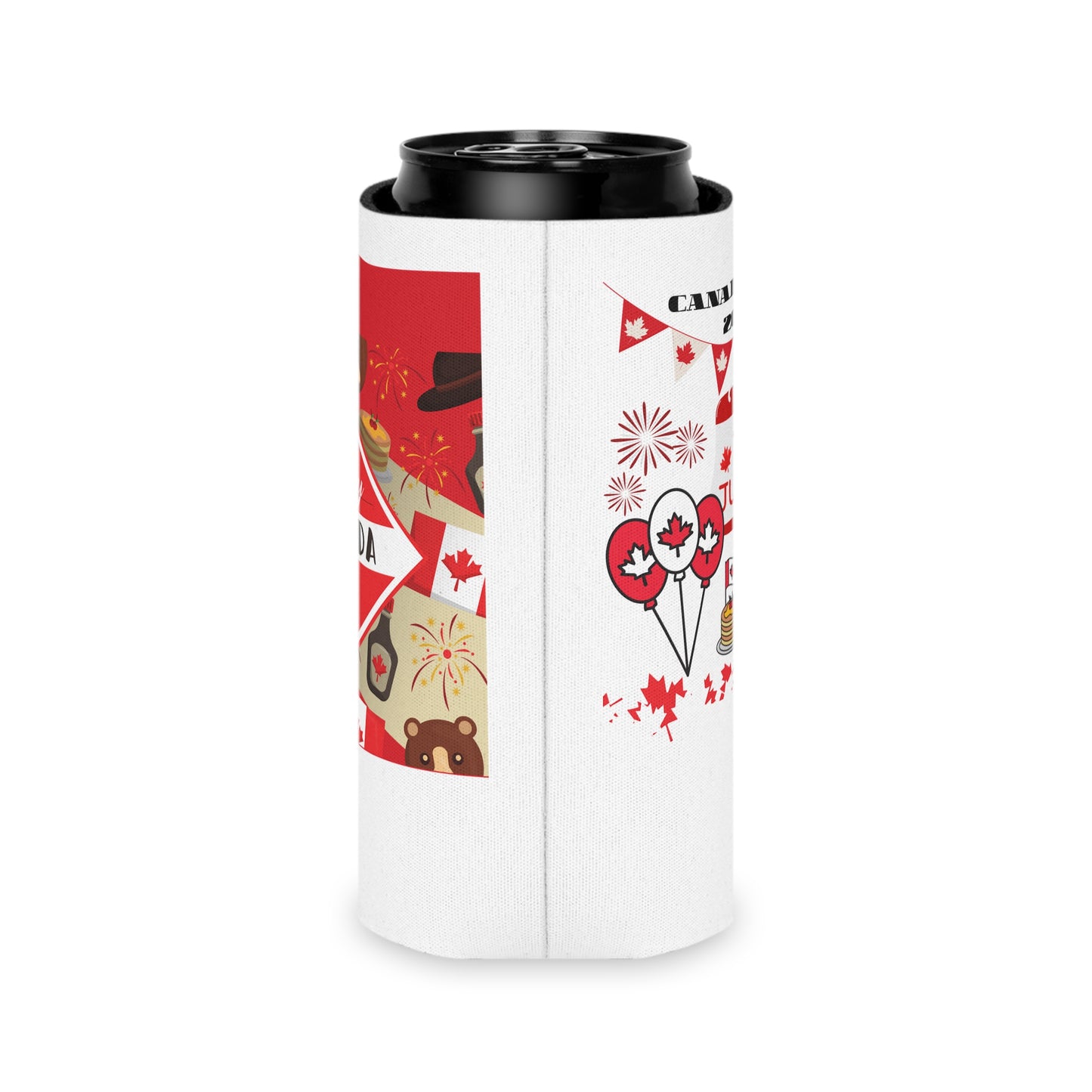 Canada Day Can Cooler — Happy Canada Day 1 July Patriotic Beverage Koozie