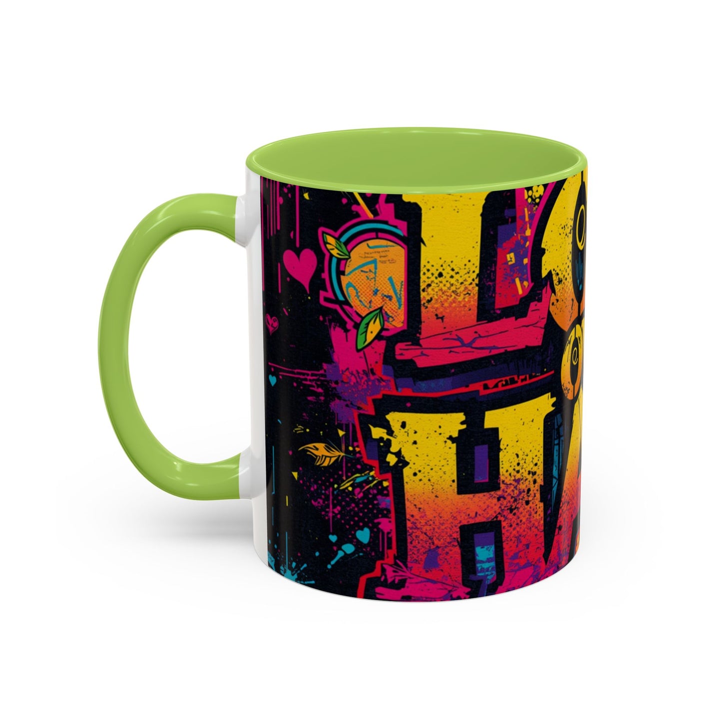 Love Over Hate Accent Coffee Mug — 11/15 oz Inspirational Ceramic Mug