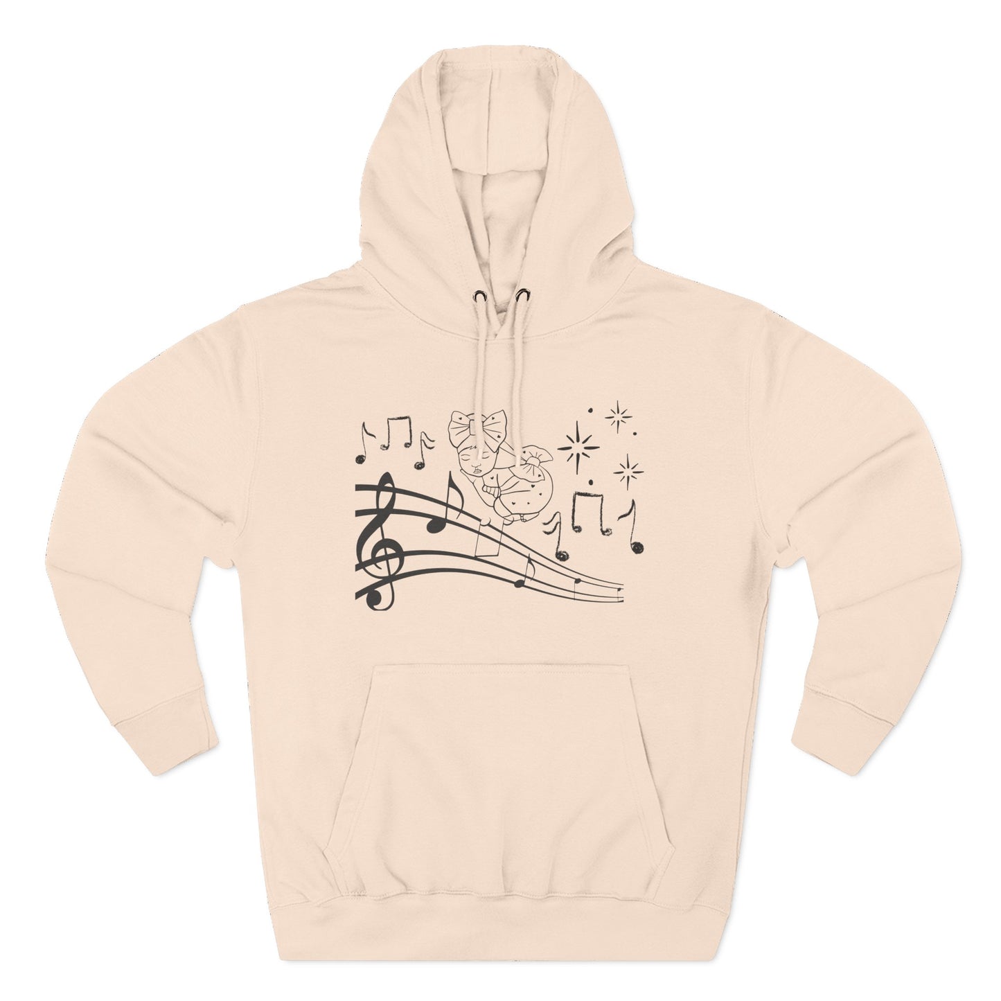 Musical Notes Hoodie – Cute Bunny on Staff Graphic Pullover