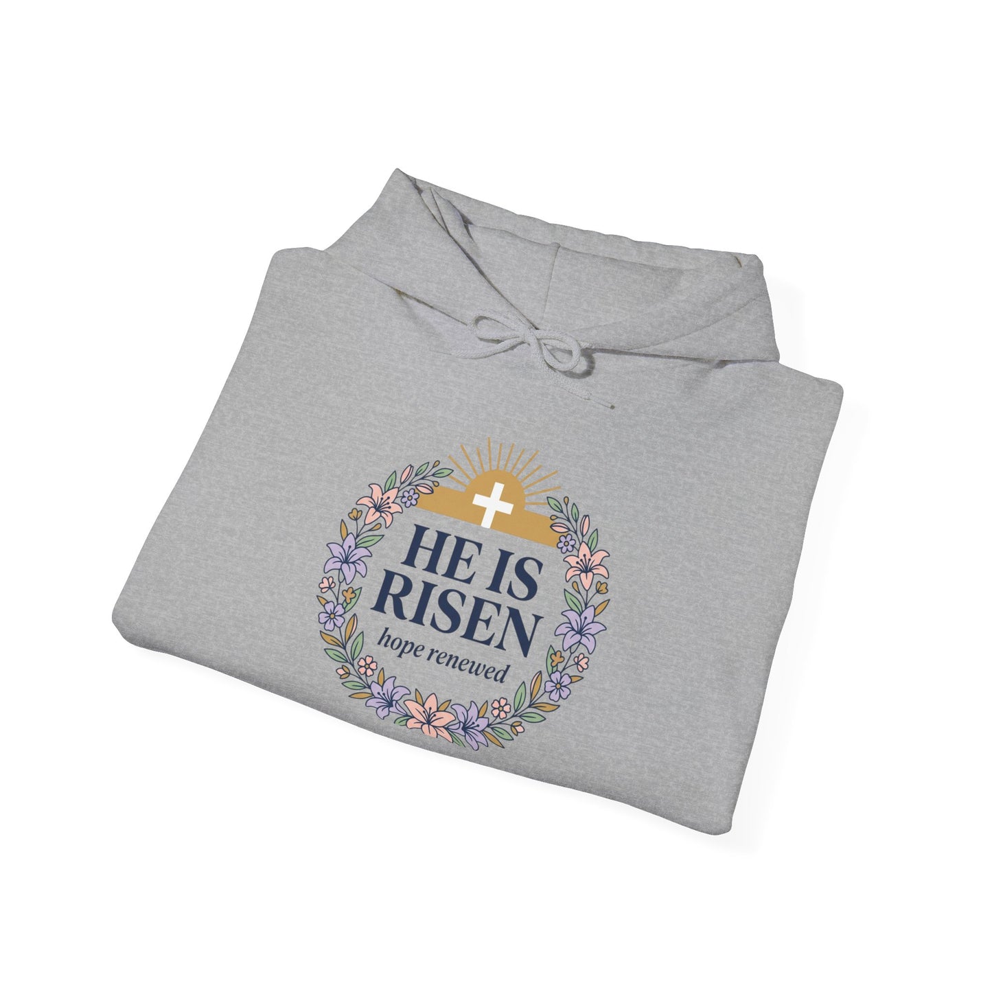 He Is Risen wreath hoodie | Christian Easter sweatshirt, resurrection apparel