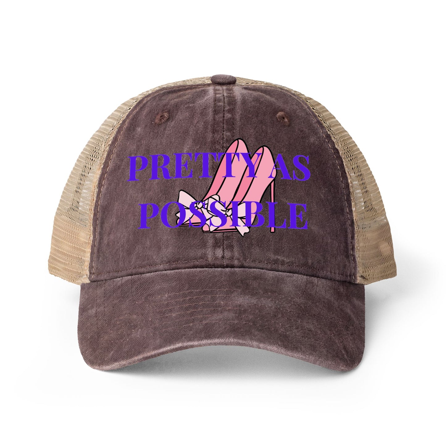 Pretty Is Possible Embroidered Trucker Hat  Inspirational Womens Cap Trendy  Hat  Cute Motivational Gif