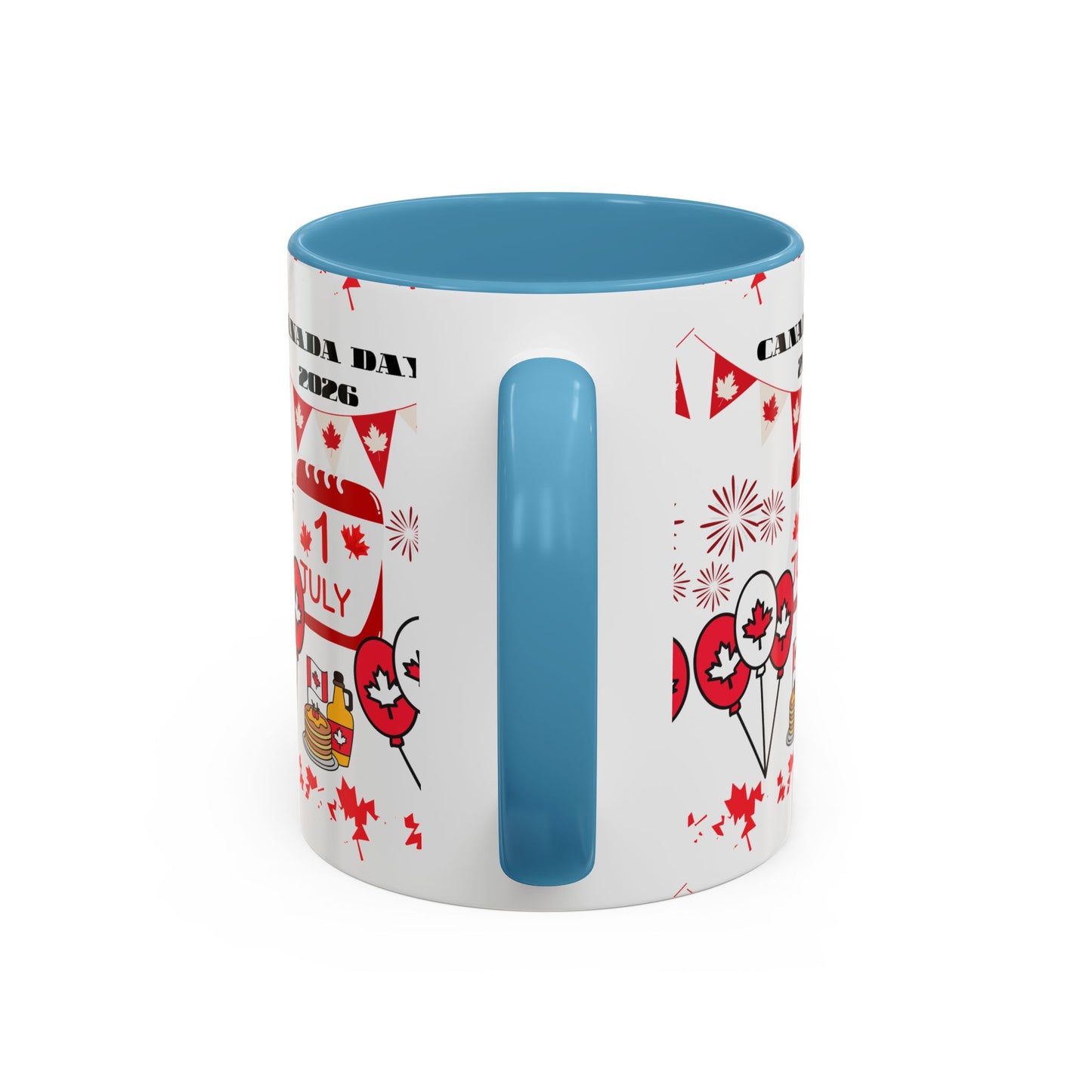 Canada Day Coffee Mug - 1 July 2026 Red Maple Balloon Accent Mug