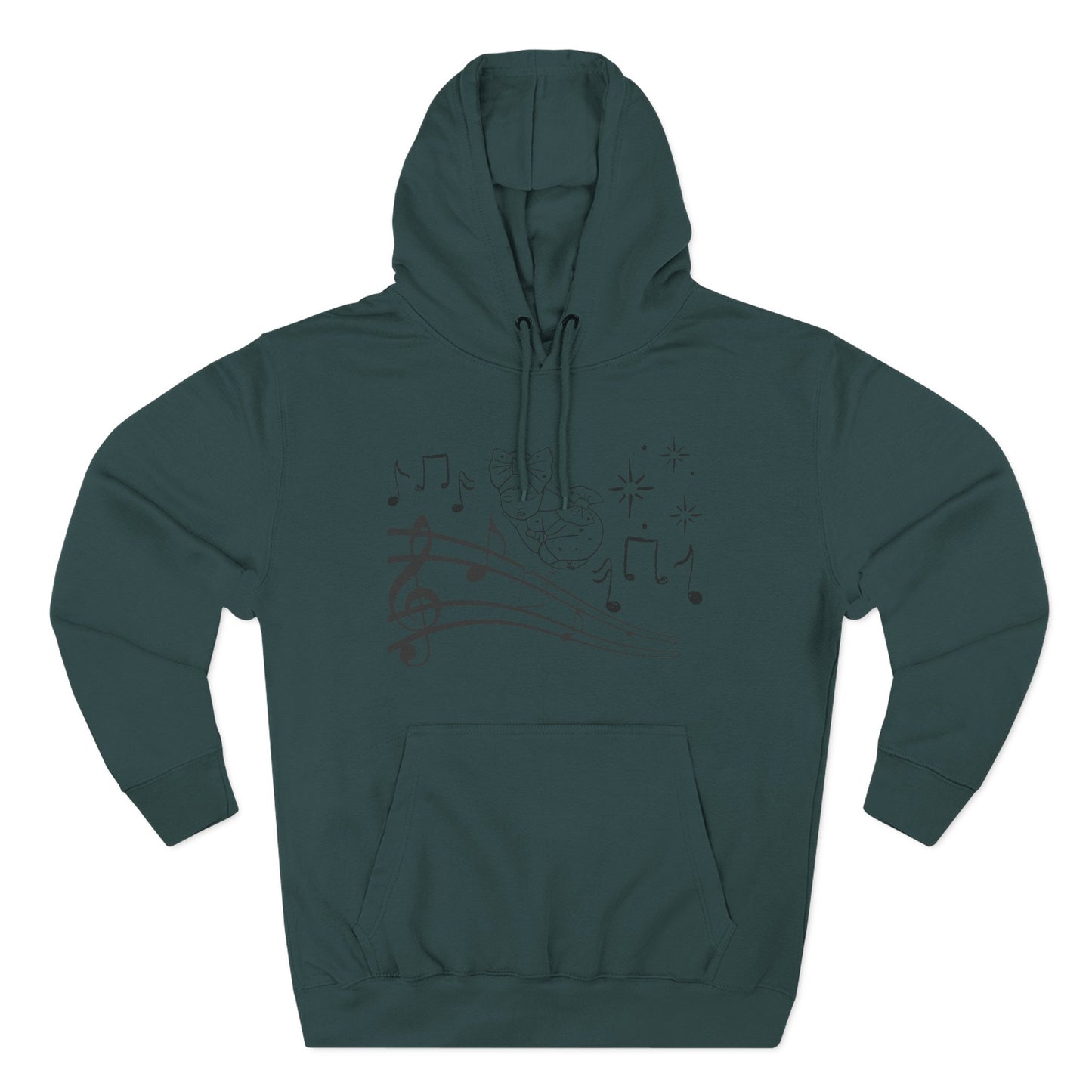 Musical Notes Hoodie – Cute Bunny on Staff Graphic Pullover