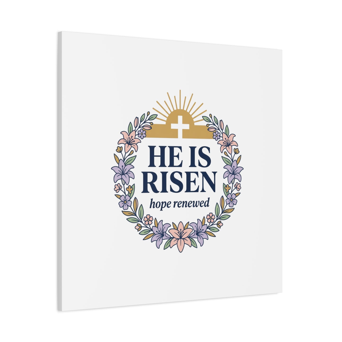 He Is Risen Canvas | Christian Easter Wall Art, Resurrection Scripture