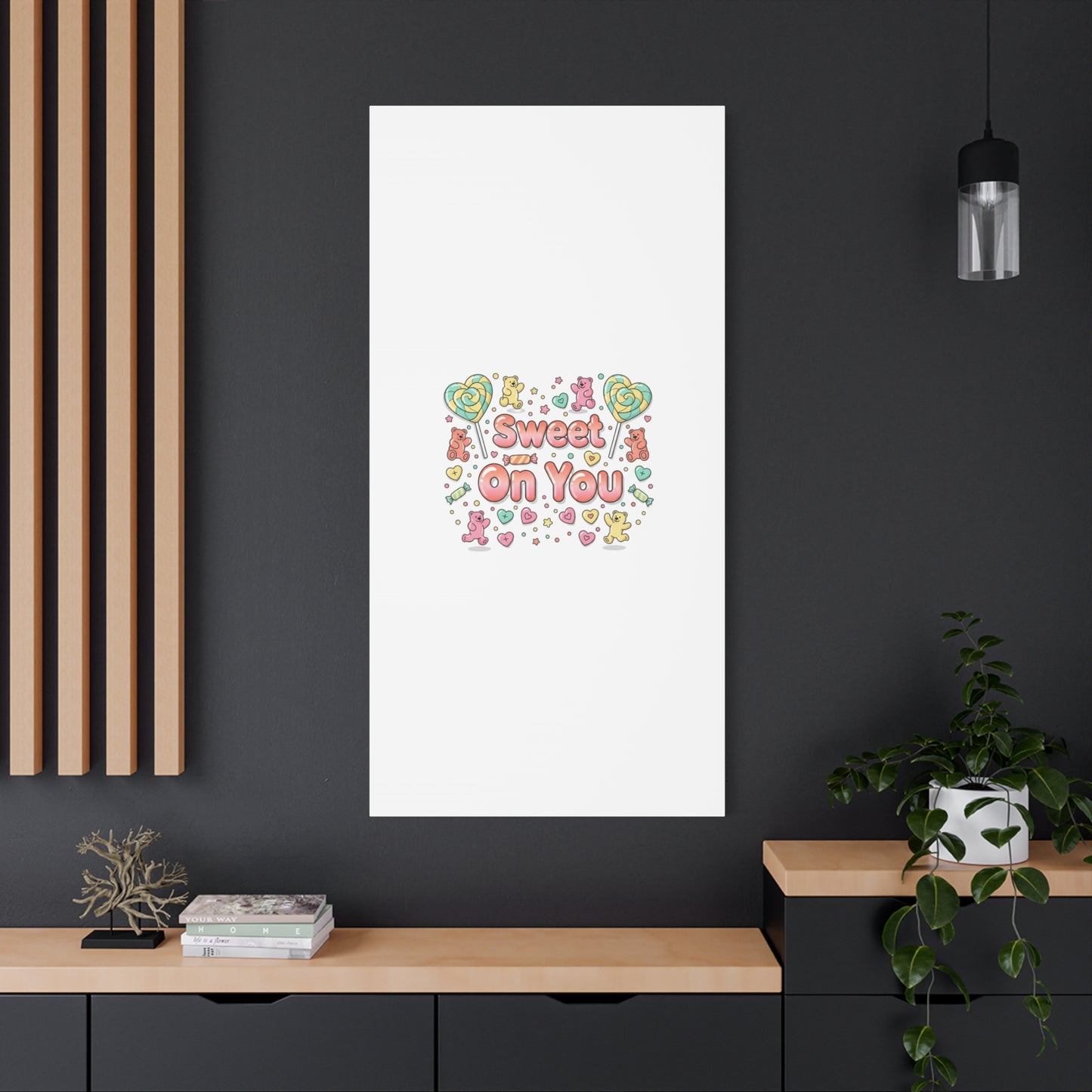 Sweet On You Canvas | Valentine Candycore heart candy pattern, pastel snackcore art