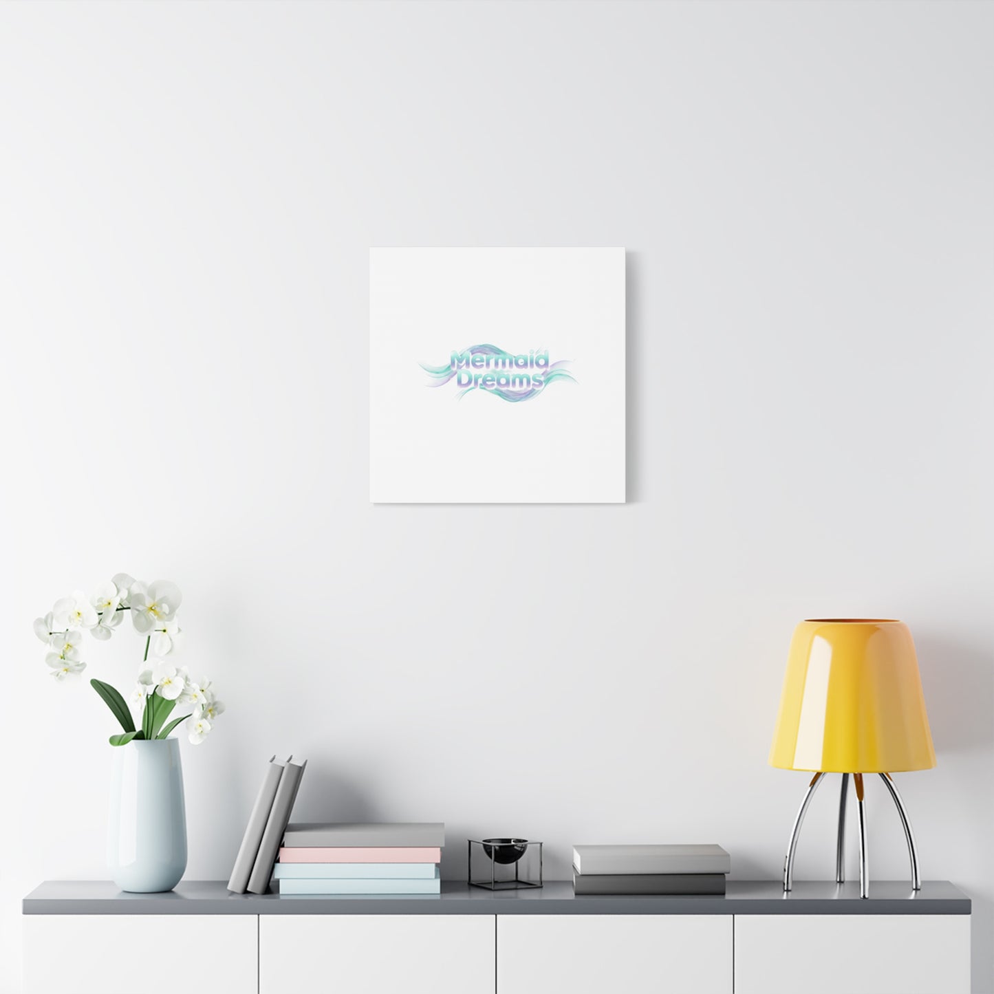 Mermaid Dreams Matte Canvas | iridescent text, pearly word accent