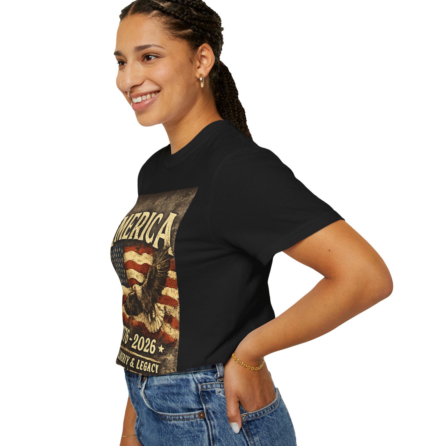 America 1776-2026 Vintage Flag Eagle T-shirt