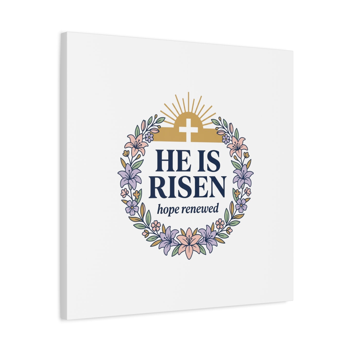 He Is Risen Canvas | Christian Easter Wall Art, Resurrection Scripture