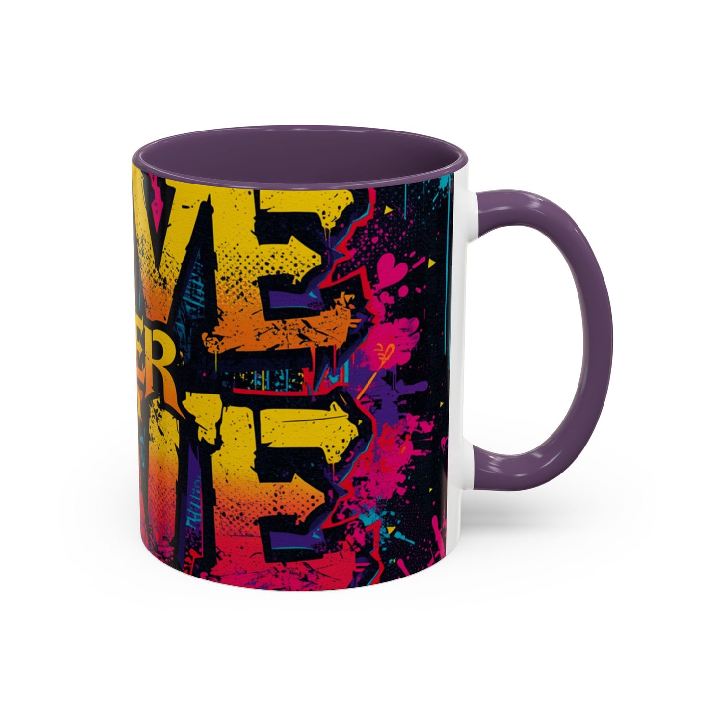 Love Over Hate Accent Coffee Mug — 11/15 oz Inspirational Ceramic Mug
