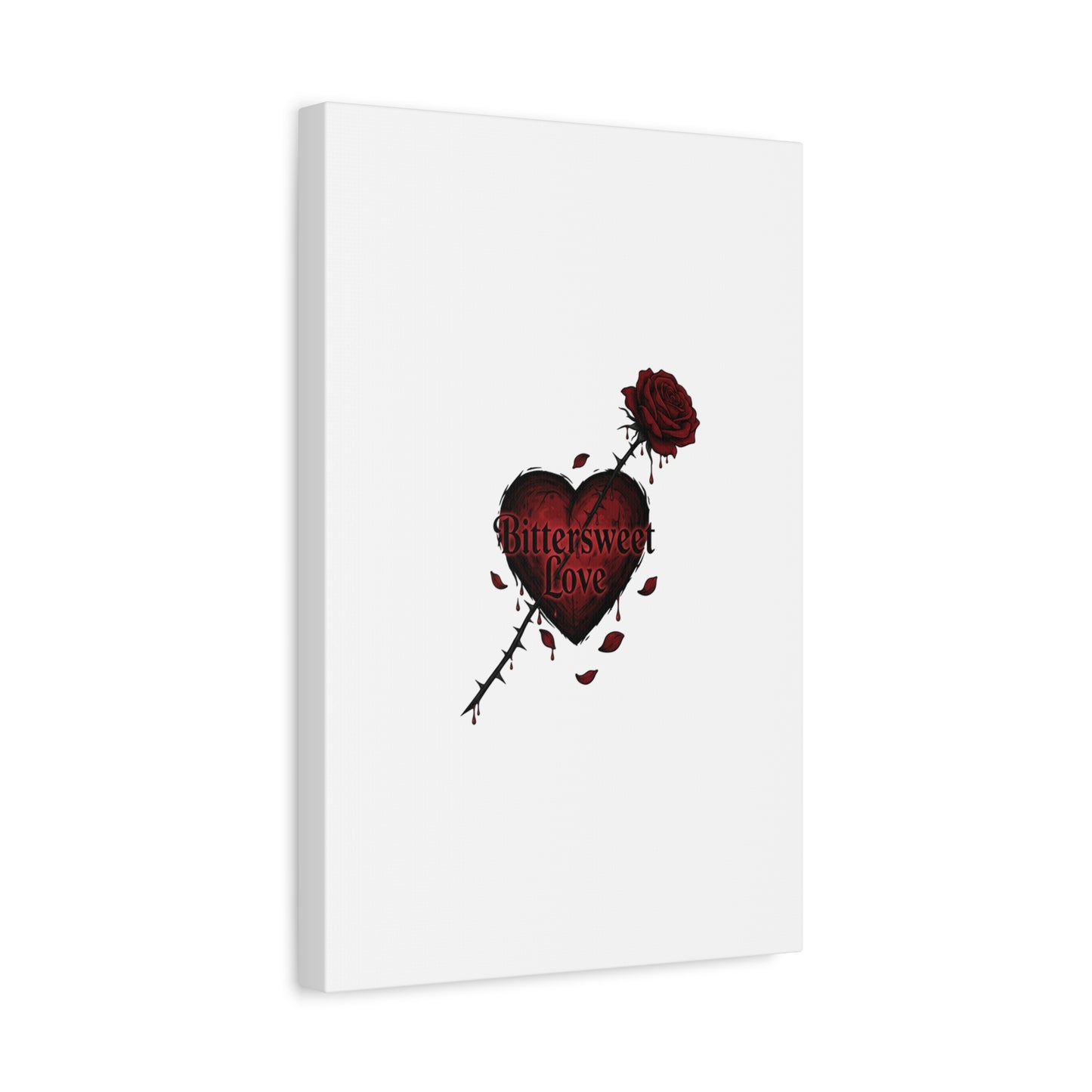 Bittersweet Love heart & thorn rose Canvas | Goth Valentine, Dark Romance Art Print