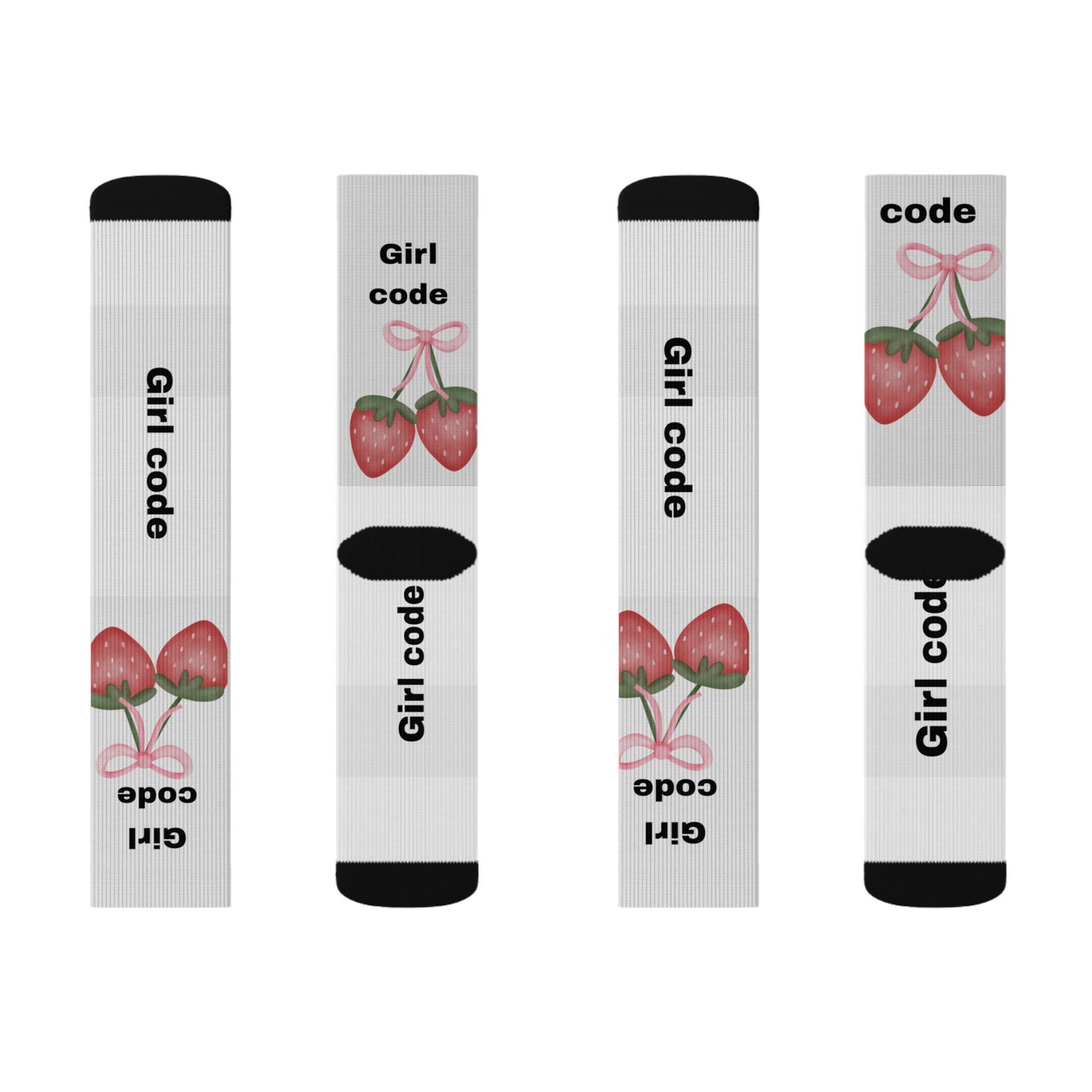 Girl Code Strawberry Crew Socks | Sublimation Socks