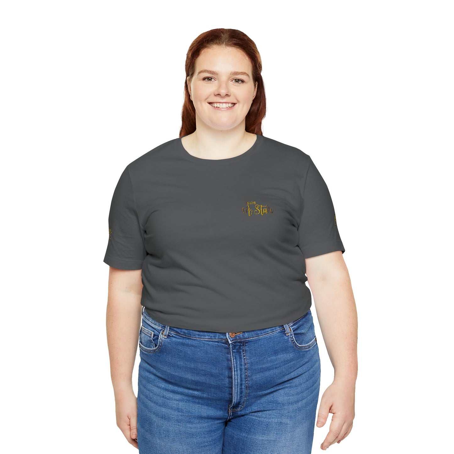 White Bee Graphic Tee — Small Chest & Sleeve Floral Bee Design