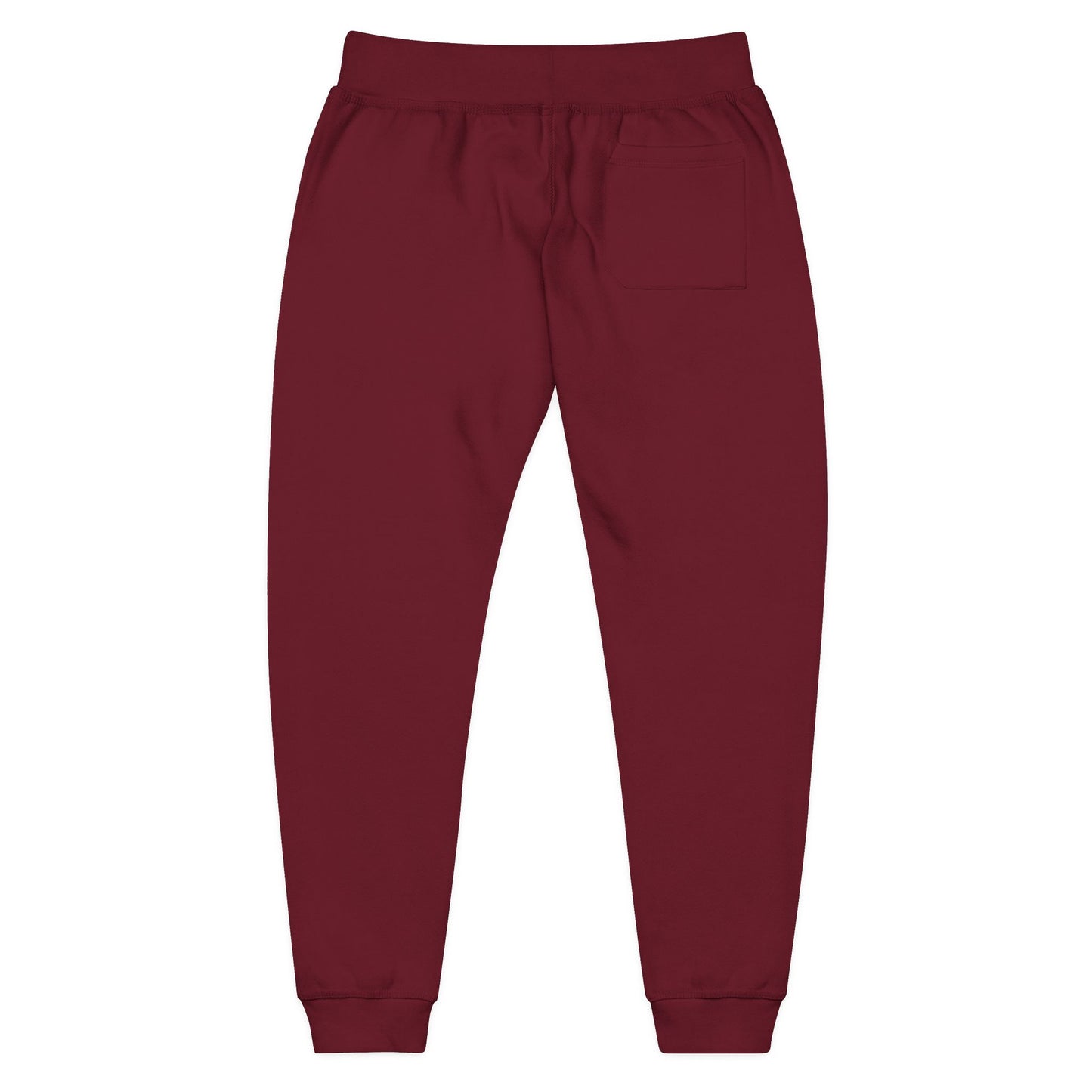 Embroidered Star Patch Sweatpants — White Fleece Joggers