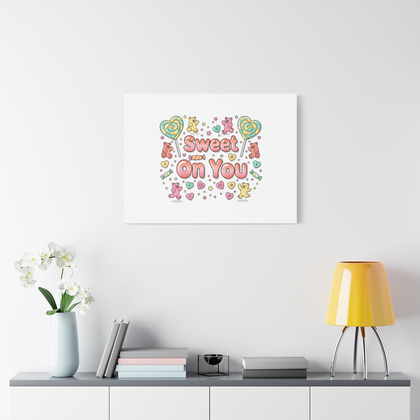 Sweet On You Canvas | Valentine Candycore heart candy pattern, pastel snackcore art