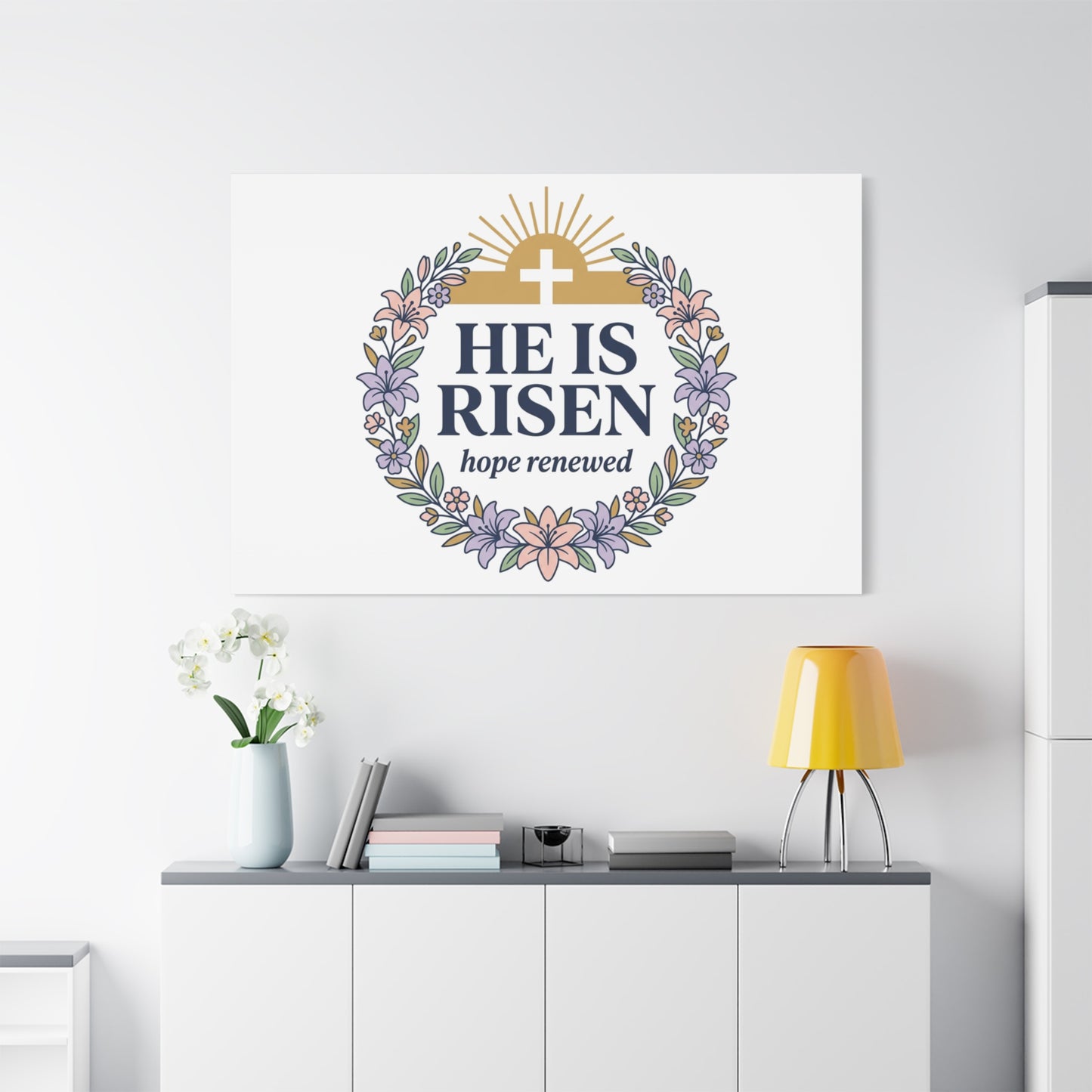 He Is Risen Canvas | Christian Easter Wall Art, Resurrection Scripture