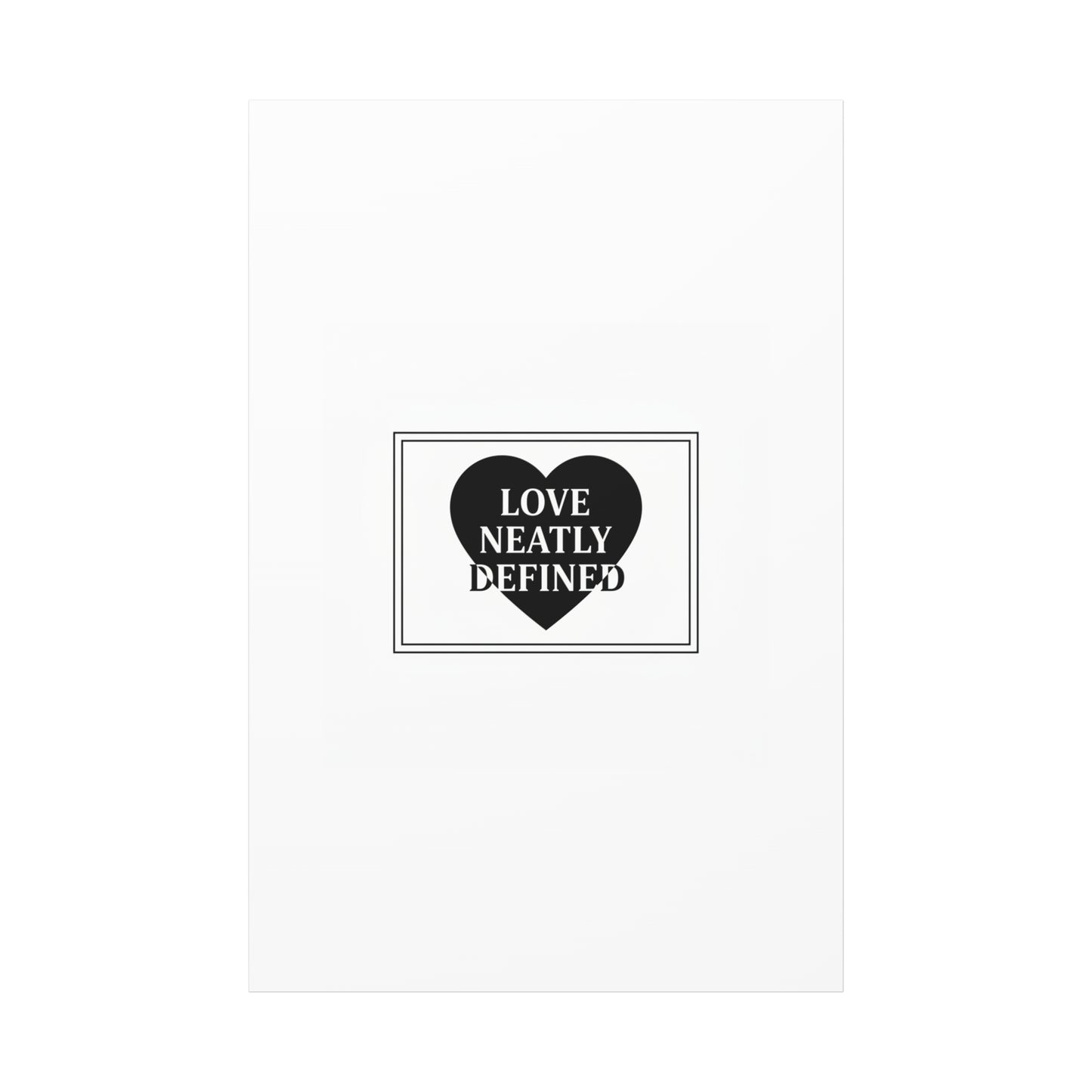 Love Neatly Defined Canvas, editorial black and white love print | elegant typography poster